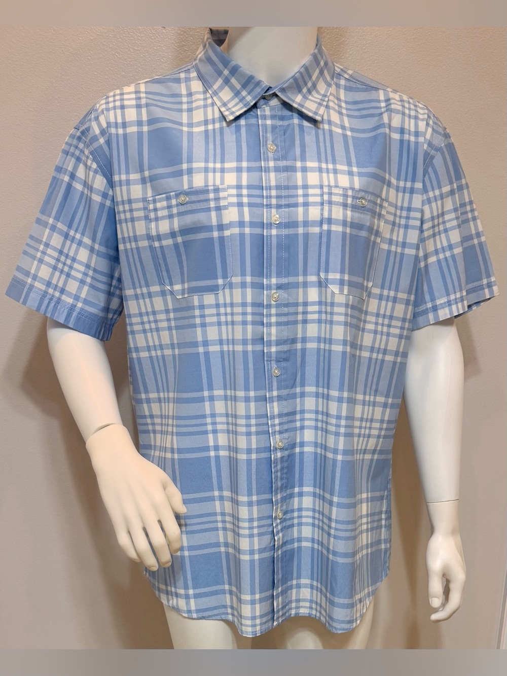 Holton Canvas Cloth  Men's Light Blue Plaid Button-Up Shirt XXL New w/o tags